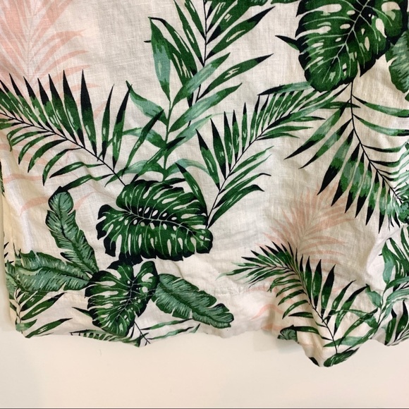 C&C California 100% Linen Palm Leaf Print Shift Dress Small - Picture 7 of 9